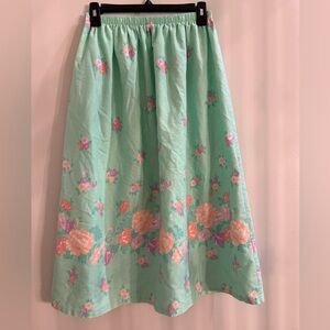 Miss Bennington VTG Floral Mint Green Skirt size small 1960/70s EUC Made in USA